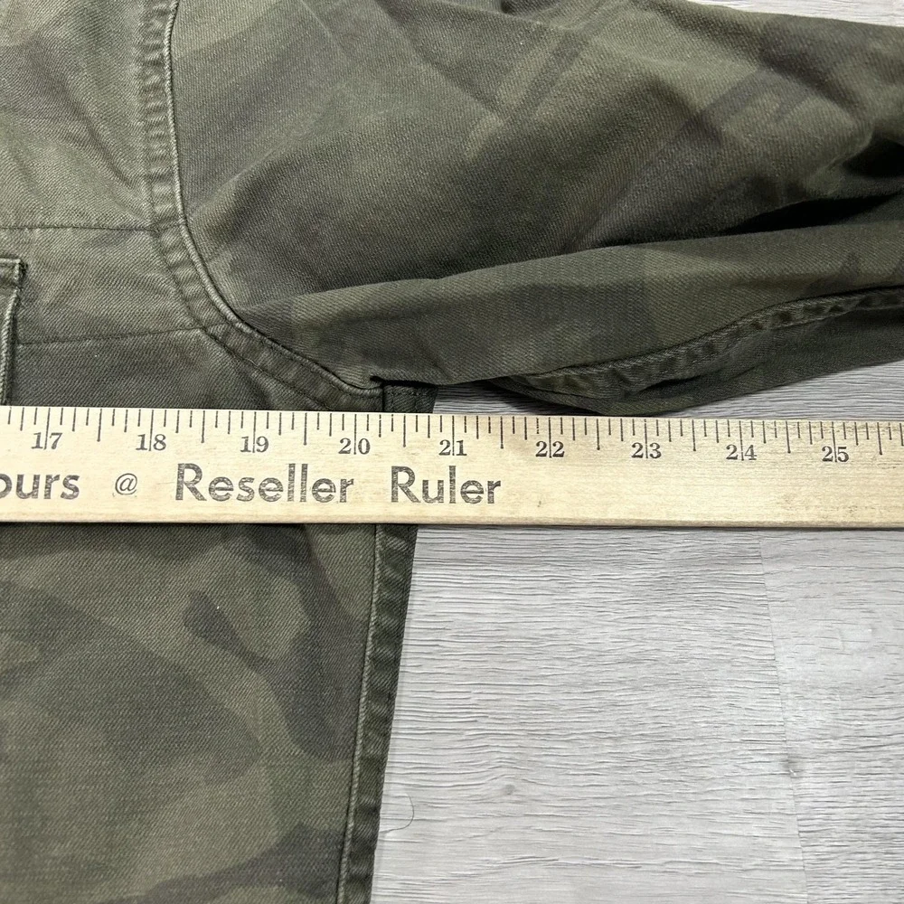 Abercrombie & Fitch Jacket Mens Small Green Camo Canvas Military Shacket‎